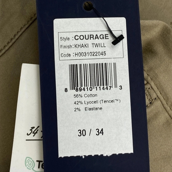 34 Heritage Courage Straight Leg Mid Rise Pants In Khaki Twill Size 30 × 34 NWT - Picture 9 of 16